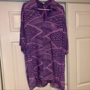 Missing Polynesia Men’s Purple Tribal Aloha Shirt